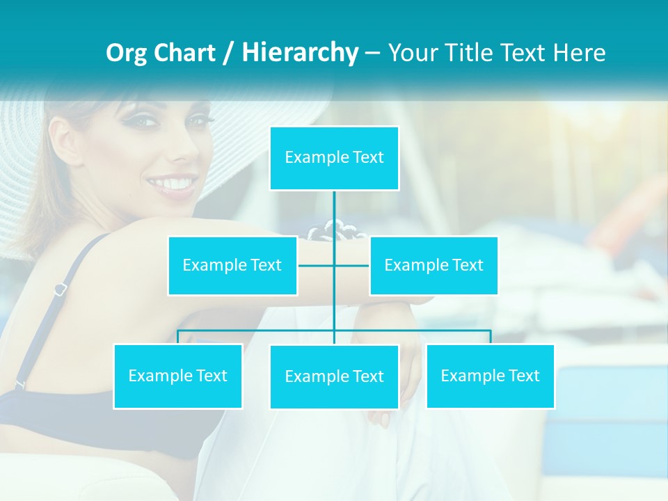 A Woman In A Blue Bikini And A White Hat PowerPoint Template