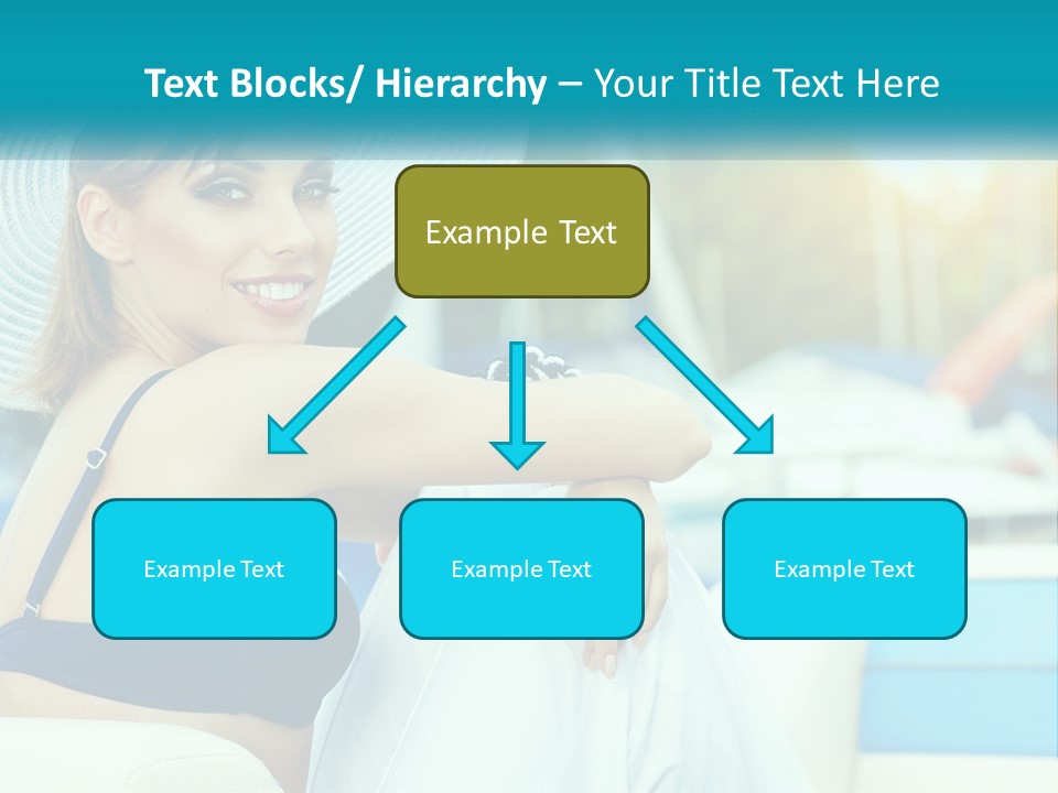 A Woman In A Blue Bikini And A White Hat PowerPoint Template