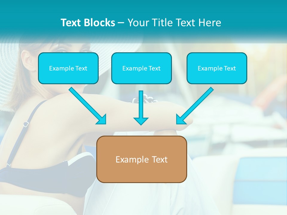 A Woman In A Blue Bikini And A White Hat PowerPoint Template