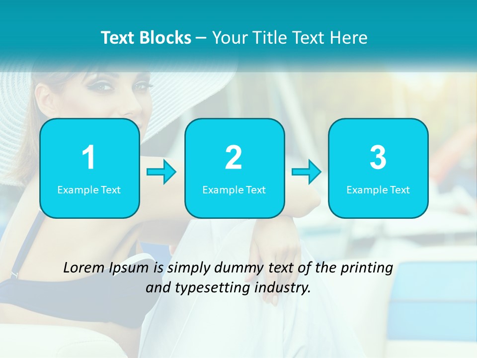 A Woman In A Blue Bikini And A White Hat PowerPoint Template