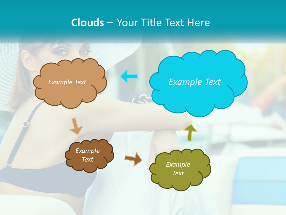 A Woman In A Blue Bikini And A White Hat PowerPoint Template