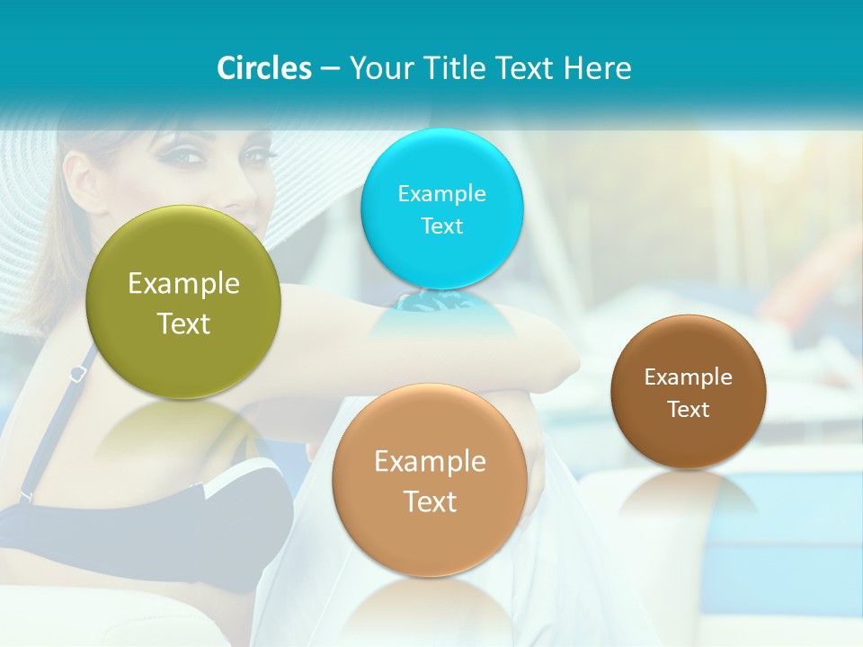 A Woman In A Blue Bikini And A White Hat PowerPoint Template