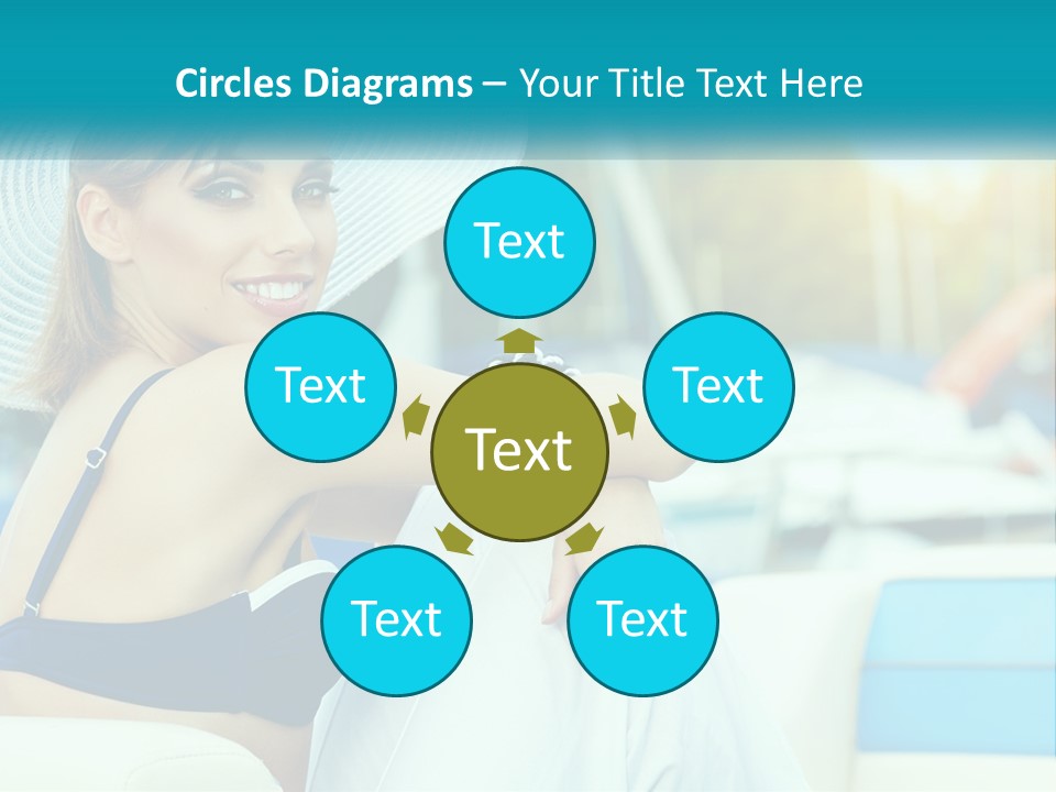 A Woman In A Blue Bikini And A White Hat PowerPoint Template