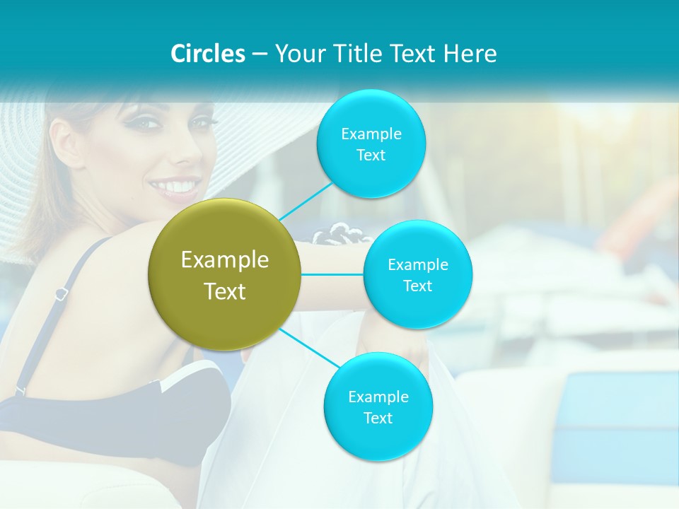 A Woman In A Blue Bikini And A White Hat PowerPoint Template