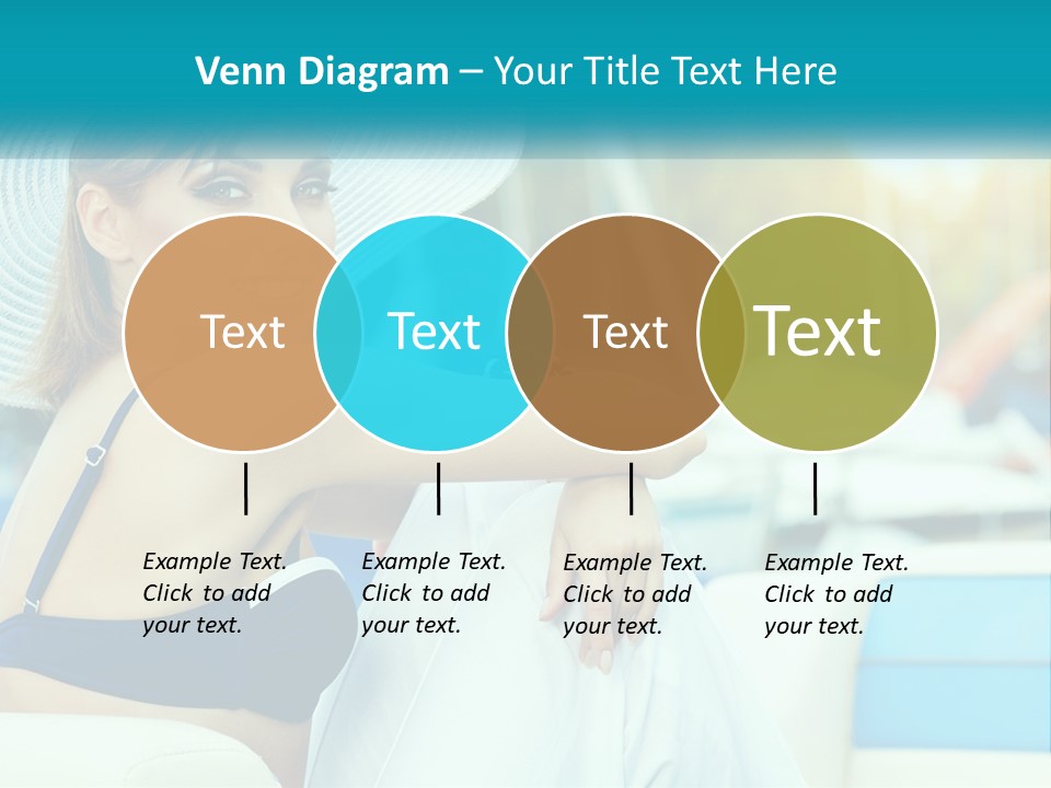 A Woman In A Blue Bikini And A White Hat PowerPoint Template