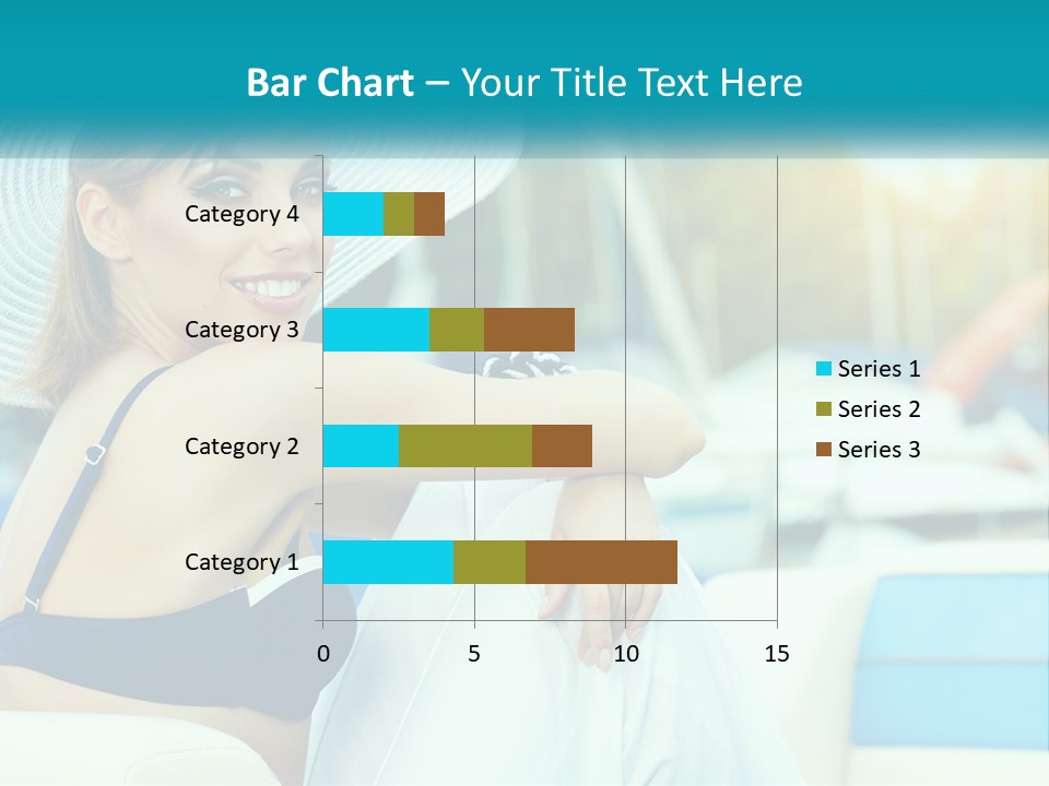 A Woman In A Blue Bikini And A White Hat PowerPoint Template