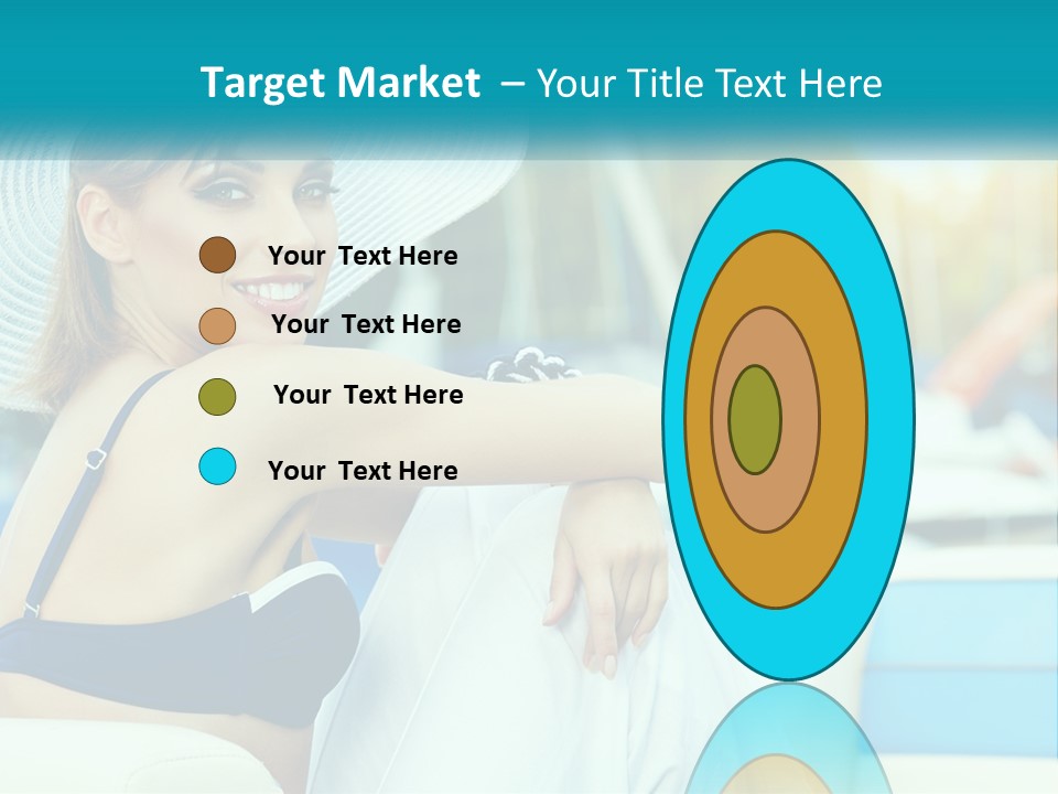 A Woman In A Blue Bikini And A White Hat PowerPoint Template