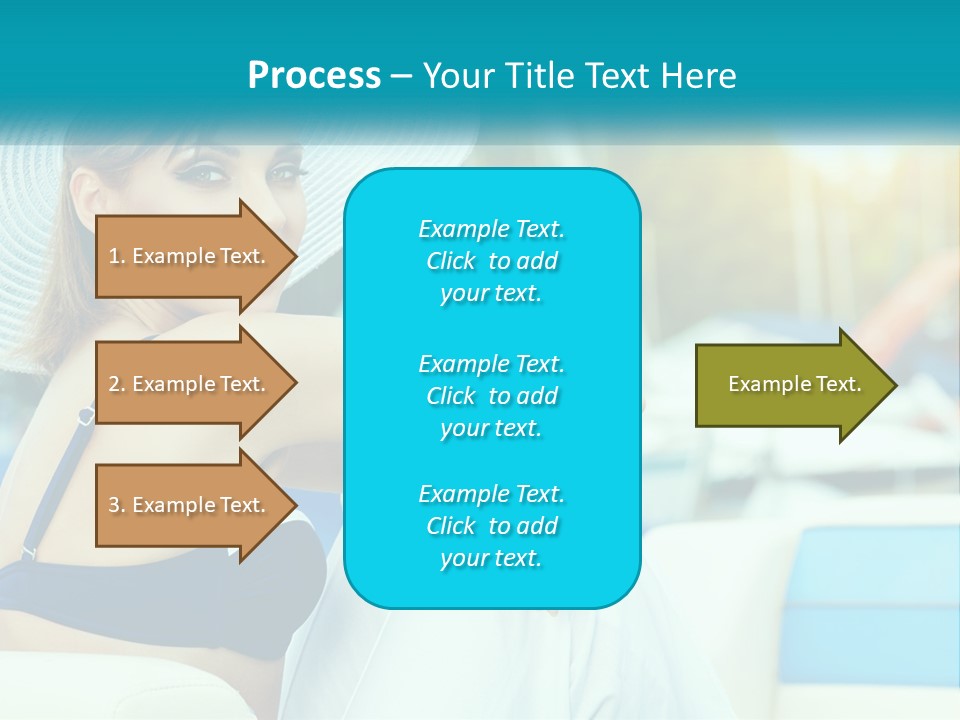 A Woman In A Blue Bikini And A White Hat PowerPoint Template