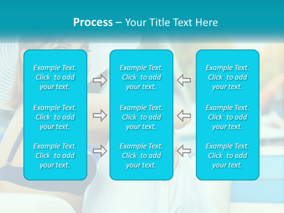 A Woman In A Blue Bikini And A White Hat PowerPoint Template