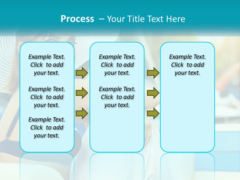 A Woman In A Blue Bikini And A White Hat PowerPoint Template