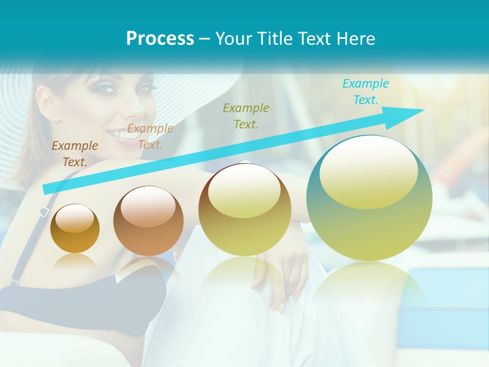 A Woman In A Blue Bikini And A White Hat PowerPoint Template