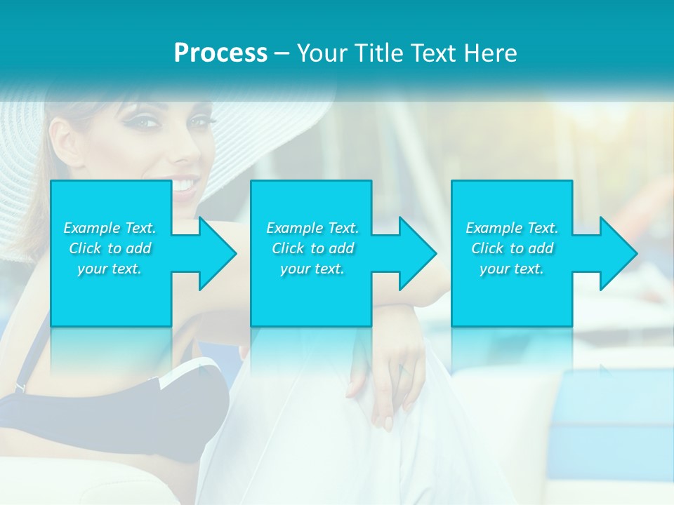 A Woman In A Blue Bikini And A White Hat PowerPoint Template