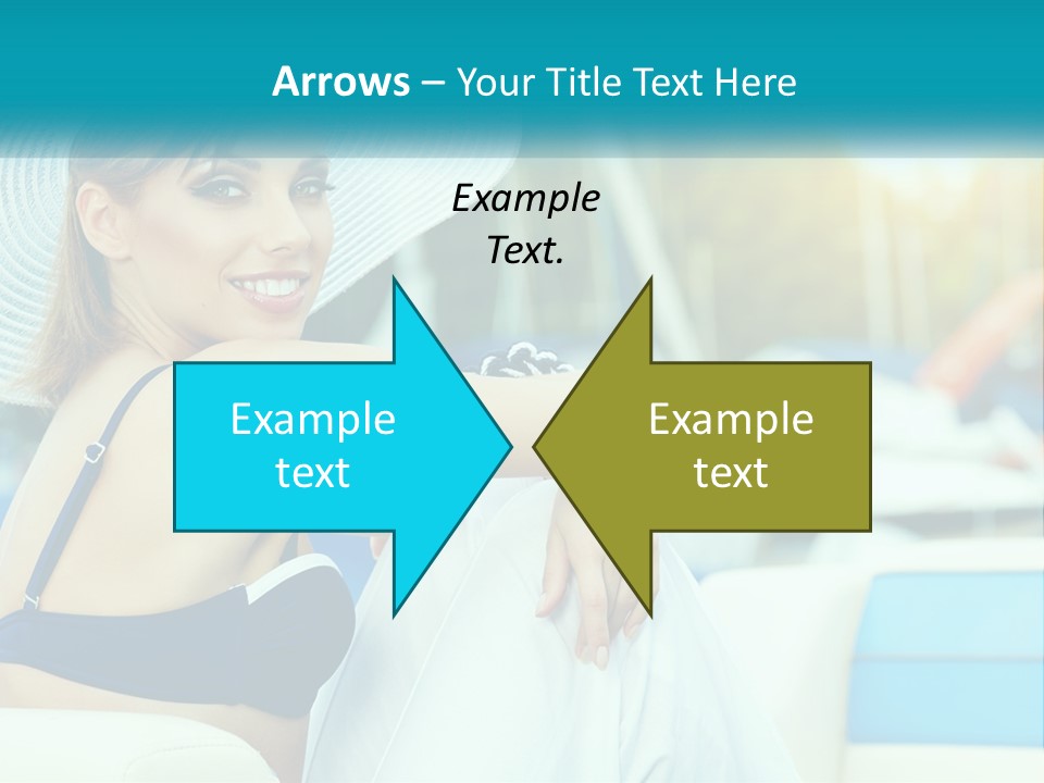 A Woman In A Blue Bikini And A White Hat PowerPoint Template