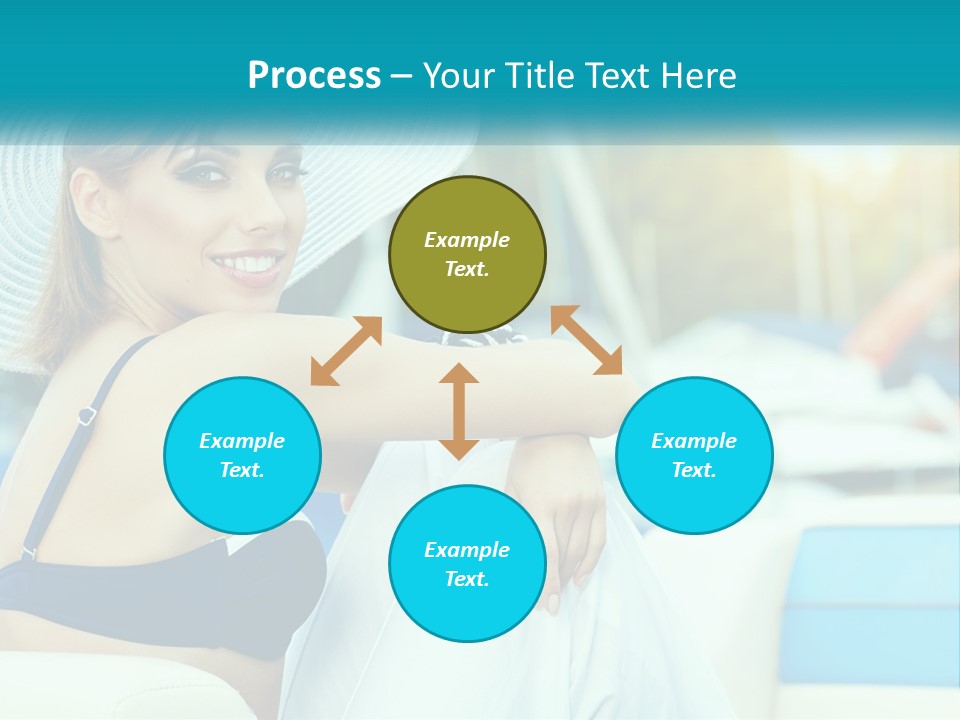 A Woman In A Blue Bikini And A White Hat PowerPoint Template