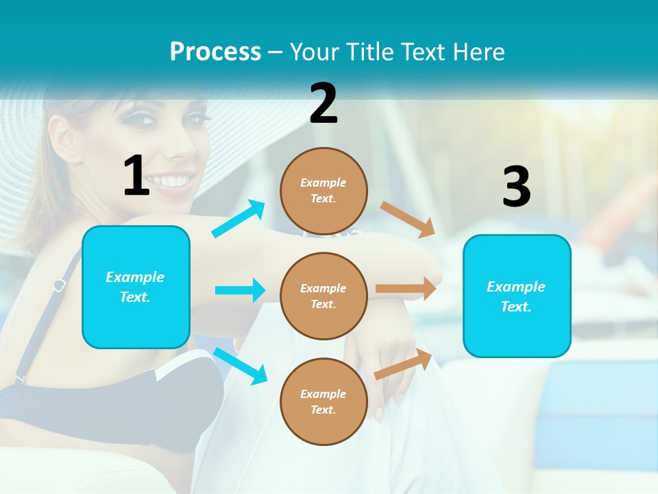 A Woman In A Blue Bikini And A White Hat PowerPoint Template