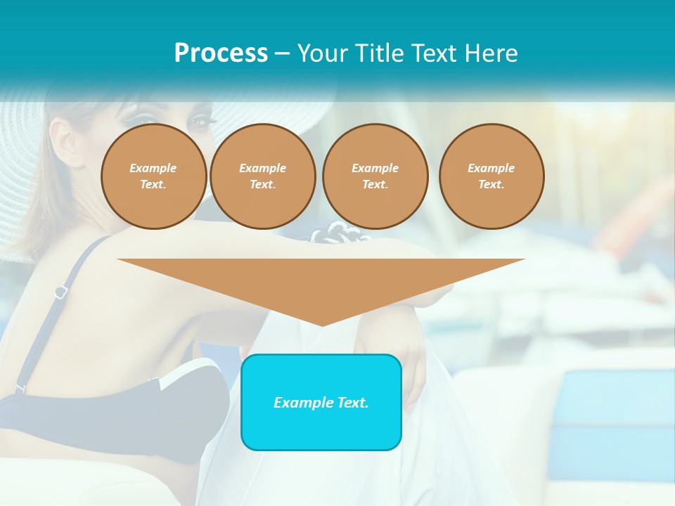 A Woman In A Blue Bikini And A White Hat PowerPoint Template