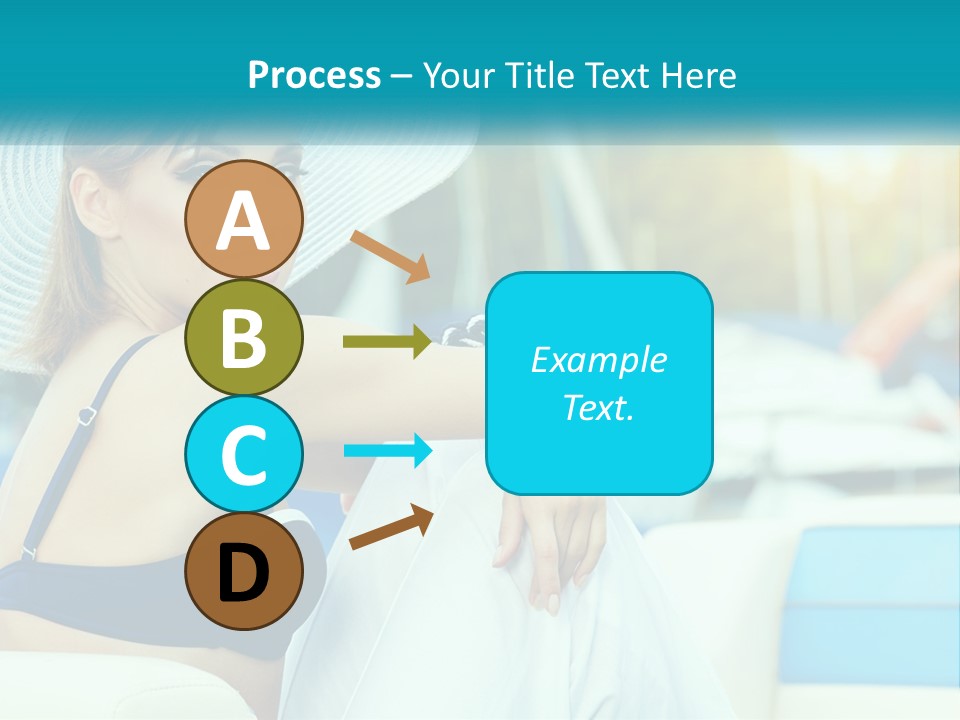 A Woman In A Blue Bikini And A White Hat PowerPoint Template