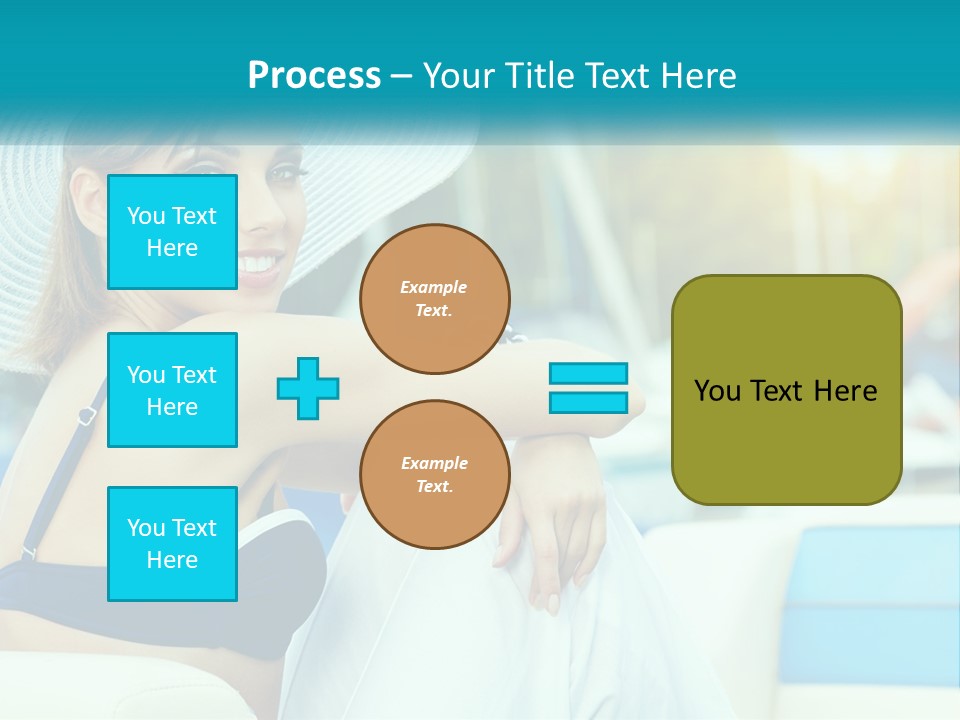 A Woman In A Blue Bikini And A White Hat PowerPoint Template