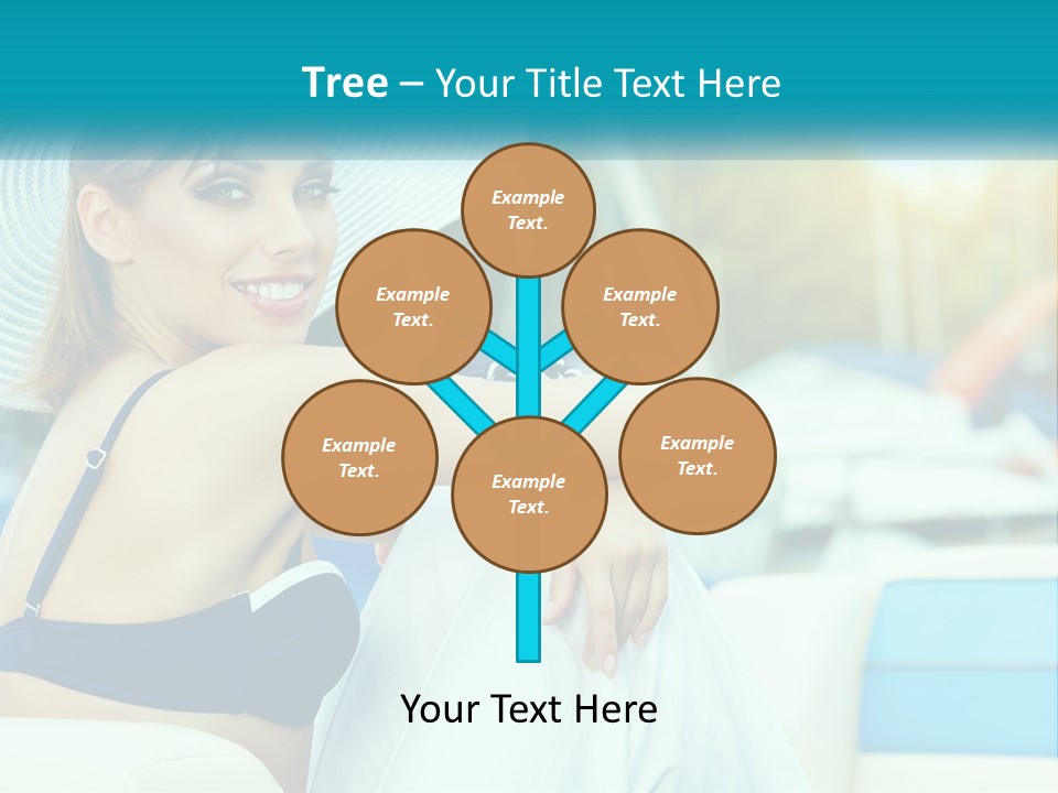 A Woman In A Blue Bikini And A White Hat PowerPoint Template