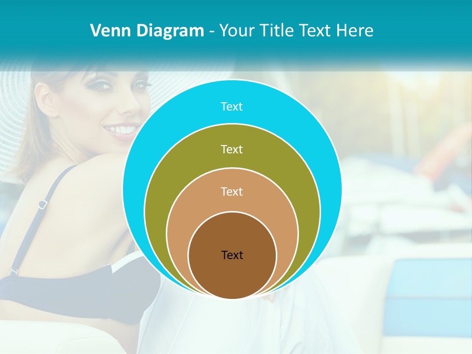 A Woman In A Blue Bikini And A White Hat PowerPoint Template