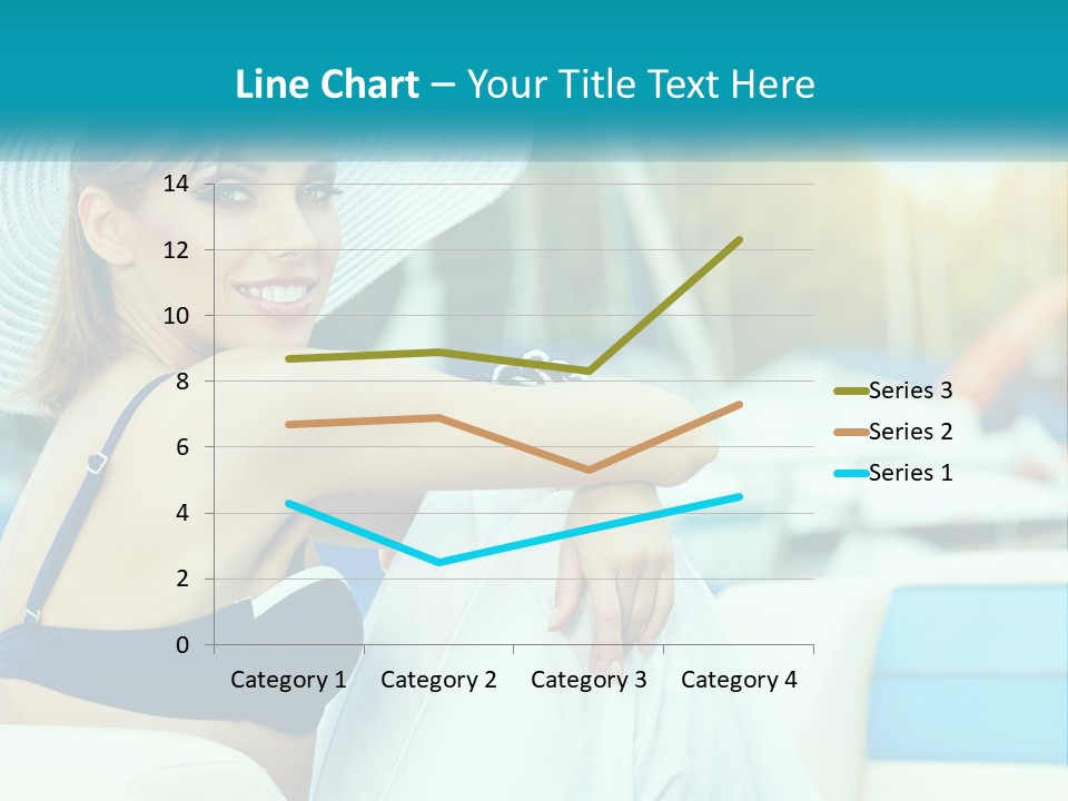 A Woman In A Blue Bikini And A White Hat PowerPoint Template