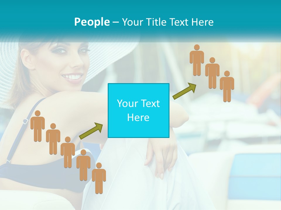A Woman In A Blue Bikini And A White Hat PowerPoint Template