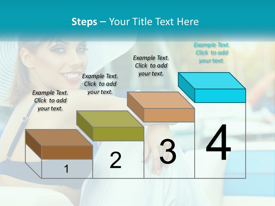 A Woman In A Blue Bikini And A White Hat PowerPoint Template
