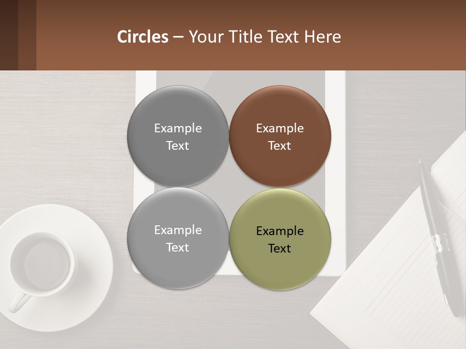 A Tablet Computer Sitting On Top Of A Desk Next To A Cup Of Coffee PowerPoint Template