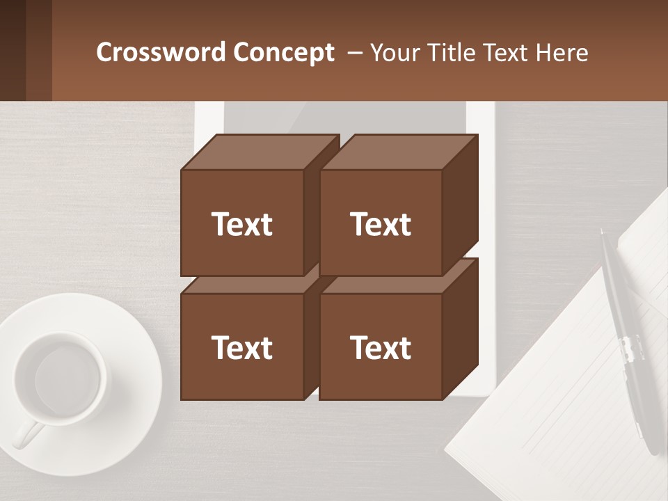 A Tablet Computer Sitting On Top Of A Desk Next To A Cup Of Coffee PowerPoint Template