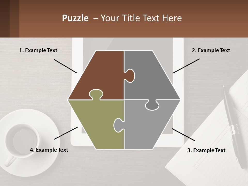 A Tablet Computer Sitting On Top Of A Desk Next To A Cup Of Coffee PowerPoint Template