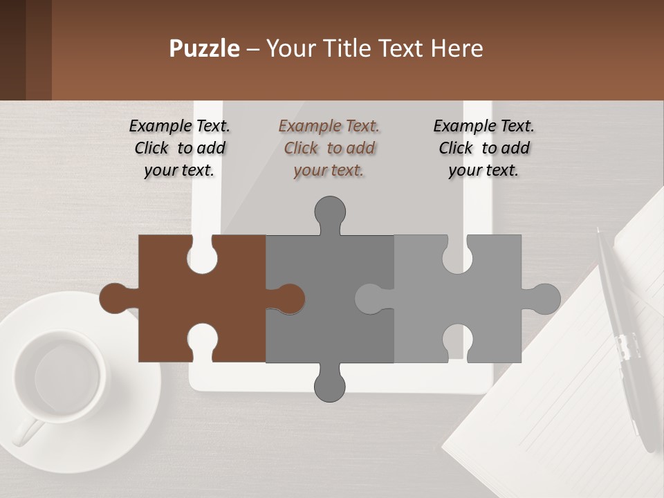 A Tablet Computer Sitting On Top Of A Desk Next To A Cup Of Coffee PowerPoint Template