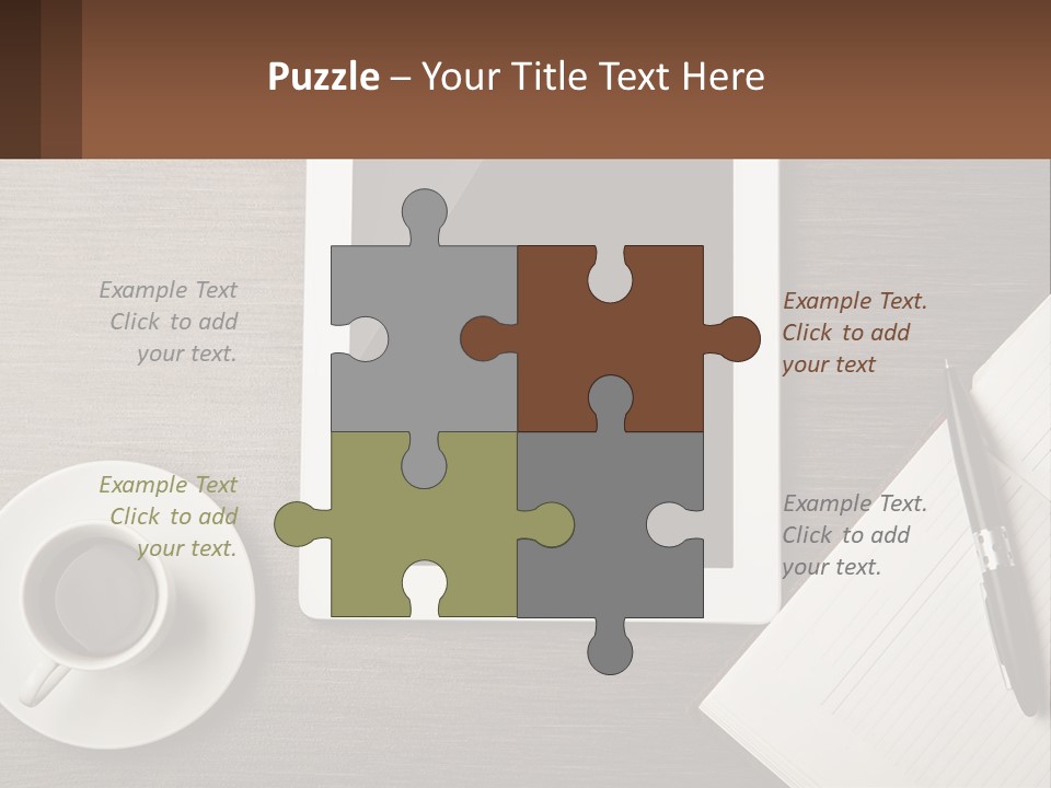 A Tablet Computer Sitting On Top Of A Desk Next To A Cup Of Coffee PowerPoint Template