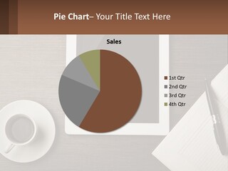 A Tablet Computer Sitting On Top Of A Desk Next To A Cup Of Coffee PowerPoint Template