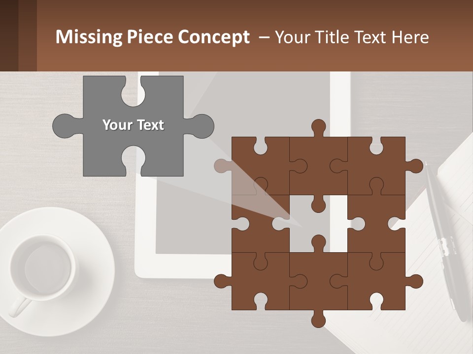 A Tablet Computer Sitting On Top Of A Desk Next To A Cup Of Coffee PowerPoint Template