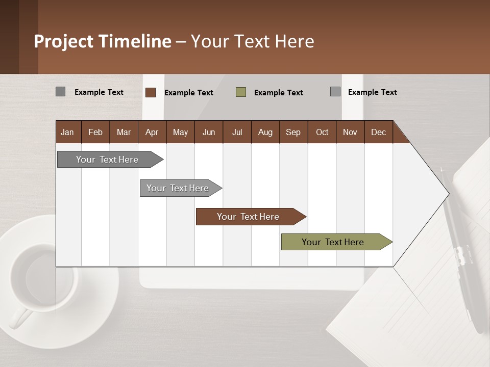 A Tablet Computer Sitting On Top Of A Desk Next To A Cup Of Coffee PowerPoint Template