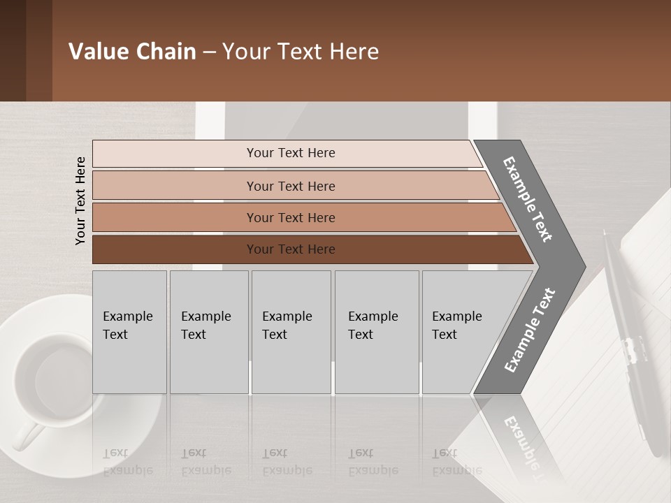 A Tablet Computer Sitting On Top Of A Desk Next To A Cup Of Coffee PowerPoint Template