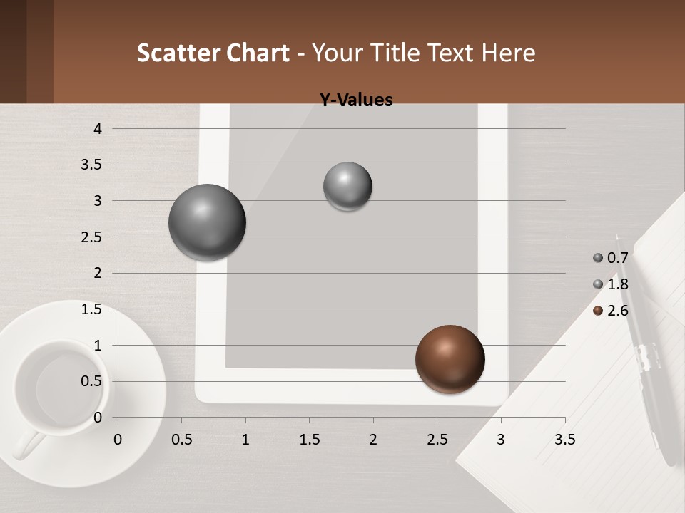 A Tablet Computer Sitting On Top Of A Desk Next To A Cup Of Coffee PowerPoint Template