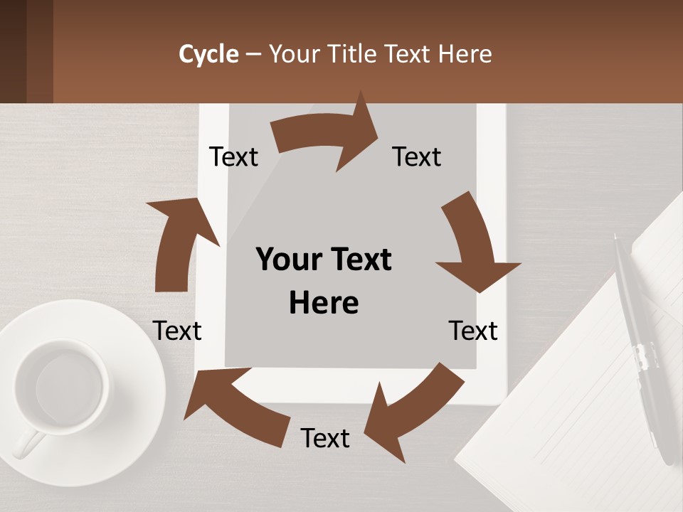 A Tablet Computer Sitting On Top Of A Desk Next To A Cup Of Coffee PowerPoint Template