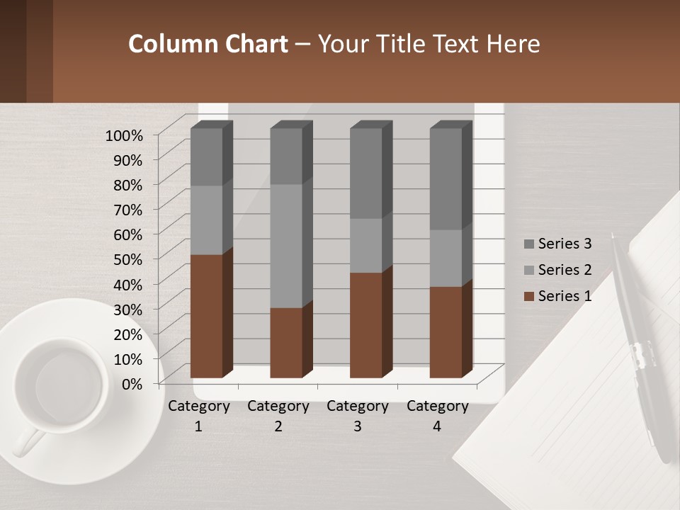 A Tablet Computer Sitting On Top Of A Desk Next To A Cup Of Coffee PowerPoint Template