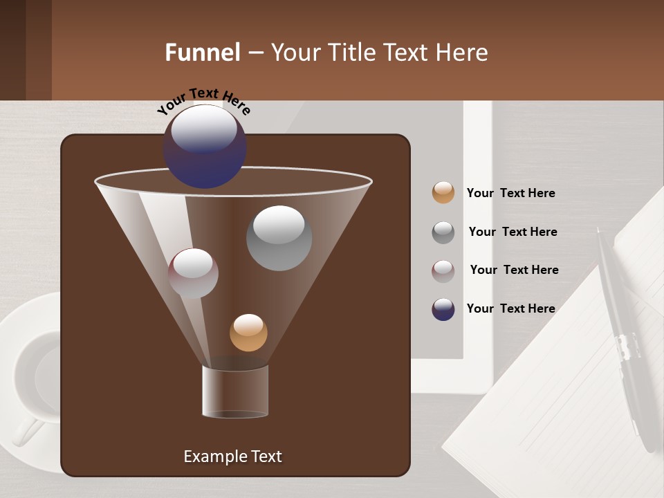 A Tablet Computer Sitting On Top Of A Desk Next To A Cup Of Coffee PowerPoint Template