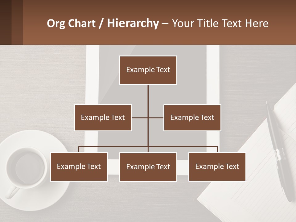 A Tablet Computer Sitting On Top Of A Desk Next To A Cup Of Coffee PowerPoint Template
