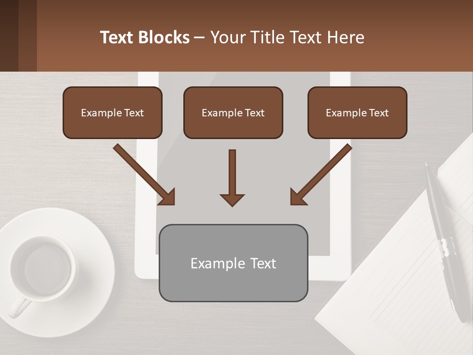 A Tablet Computer Sitting On Top Of A Desk Next To A Cup Of Coffee PowerPoint Template