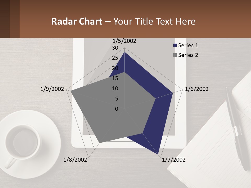 A Tablet Computer Sitting On Top Of A Desk Next To A Cup Of Coffee PowerPoint Template
