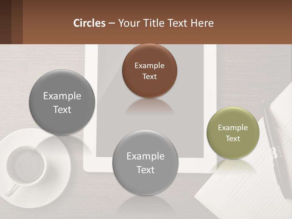 A Tablet Computer Sitting On Top Of A Desk Next To A Cup Of Coffee PowerPoint Template