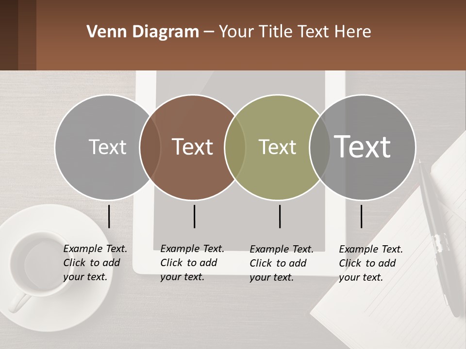A Tablet Computer Sitting On Top Of A Desk Next To A Cup Of Coffee PowerPoint Template