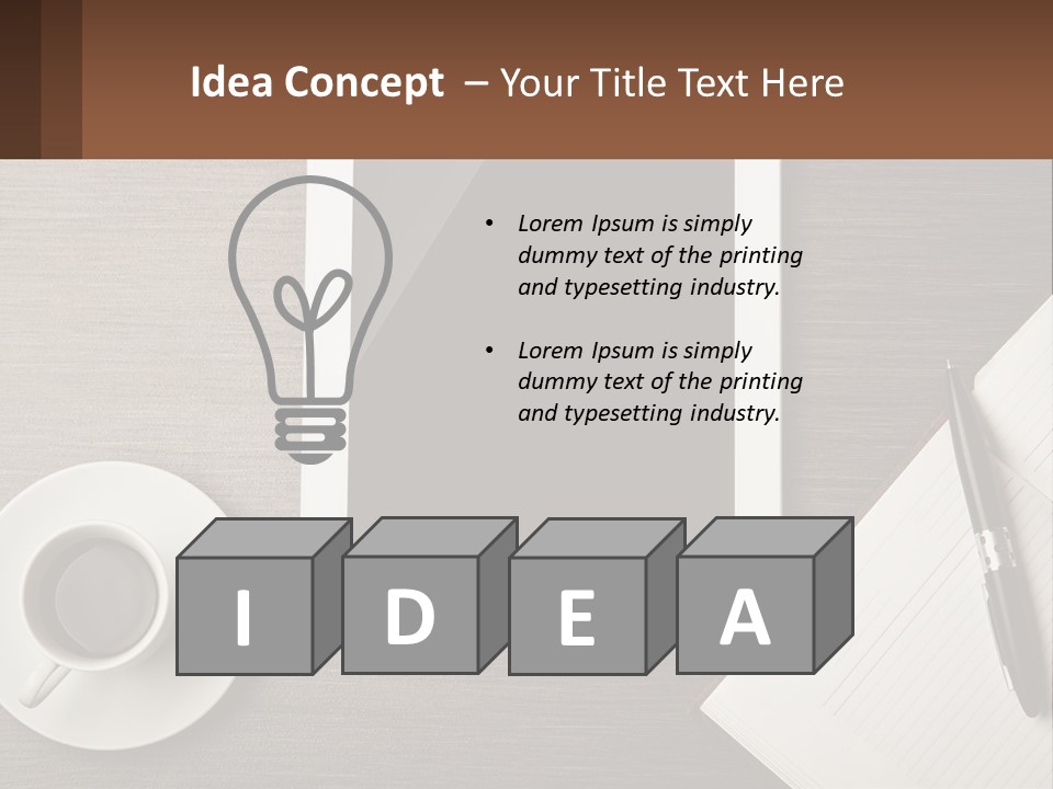 A Tablet Computer Sitting On Top Of A Desk Next To A Cup Of Coffee PowerPoint Template