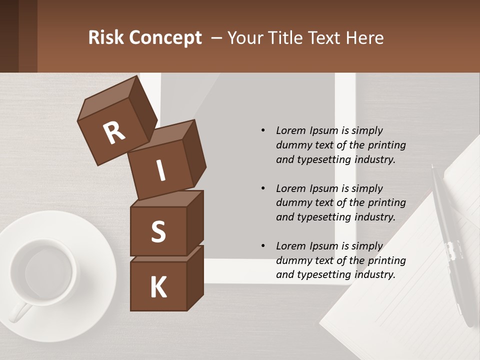A Tablet Computer Sitting On Top Of A Desk Next To A Cup Of Coffee PowerPoint Template