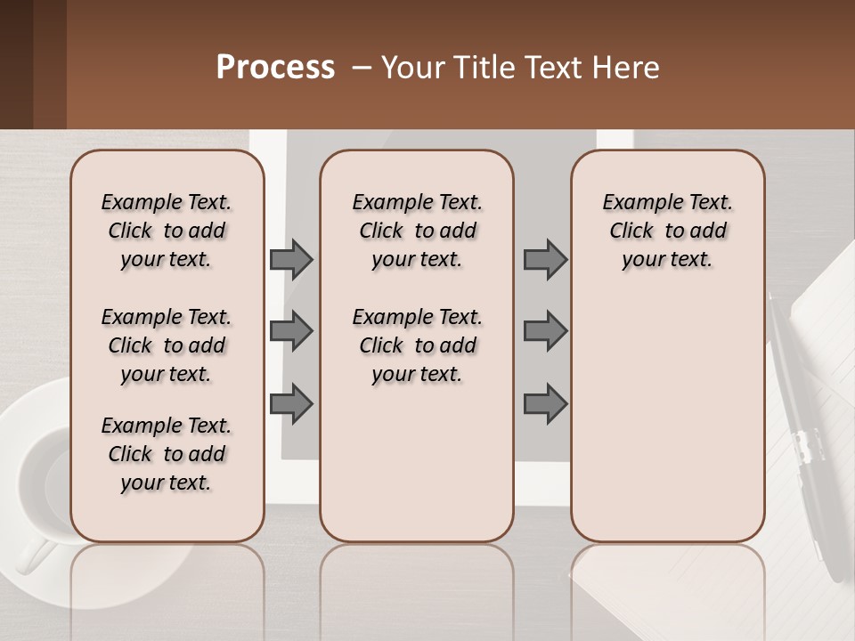 A Tablet Computer Sitting On Top Of A Desk Next To A Cup Of Coffee PowerPoint Template