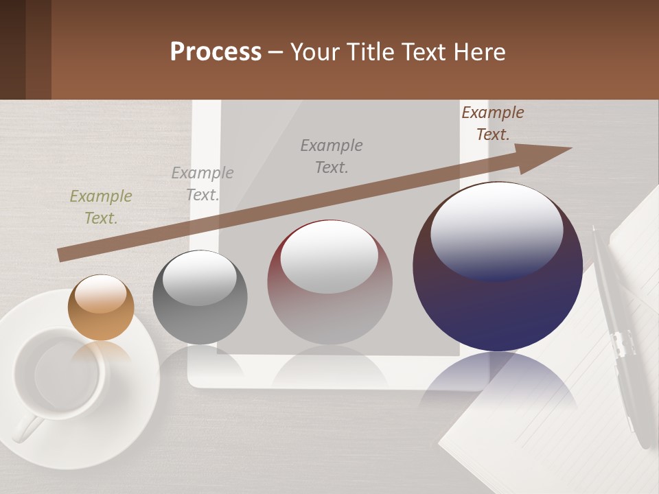 A Tablet Computer Sitting On Top Of A Desk Next To A Cup Of Coffee PowerPoint Template