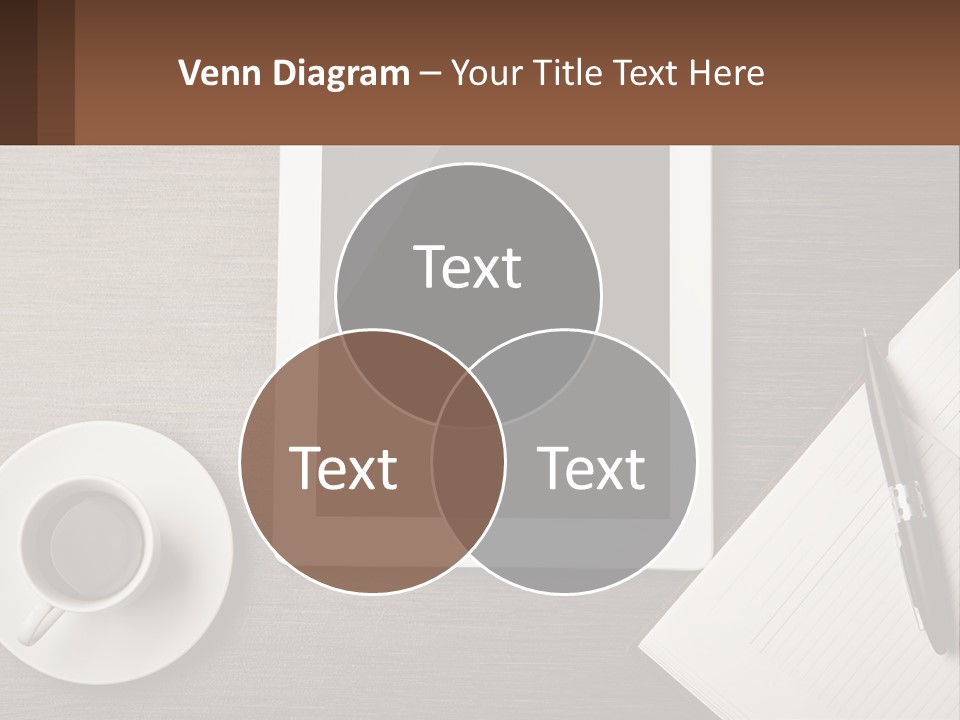 A Tablet Computer Sitting On Top Of A Desk Next To A Cup Of Coffee PowerPoint Template